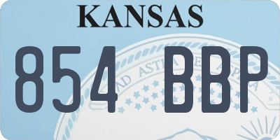 KS license plate 854BBP