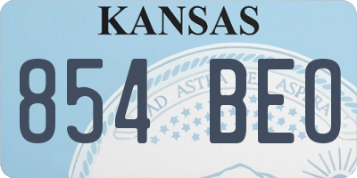KS license plate 854BEO