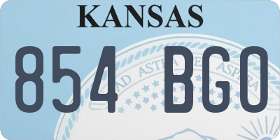 KS license plate 854BGO