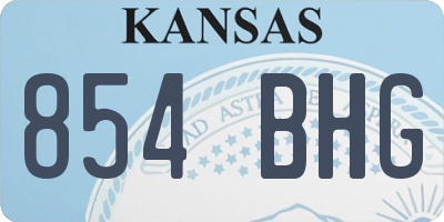 KS license plate 854BHG