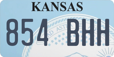 KS license plate 854BHH