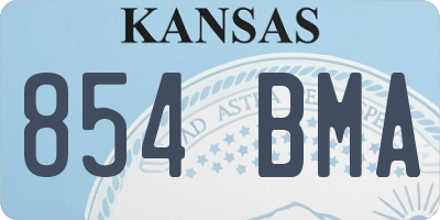 KS license plate 854BMA