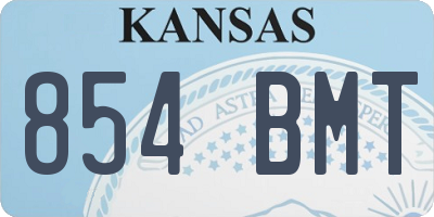 KS license plate 854BMT