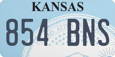 KS license plate 854BNS
