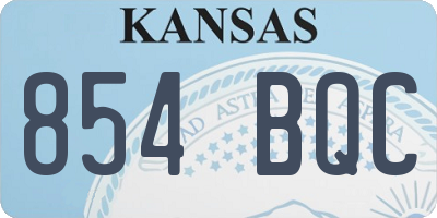 KS license plate 854BQC