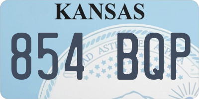 KS license plate 854BQP