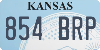 KS license plate 854BRP