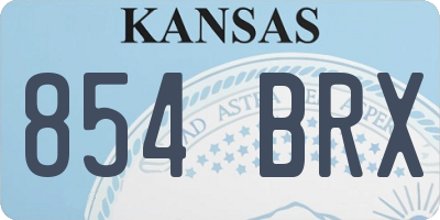 KS license plate 854BRX