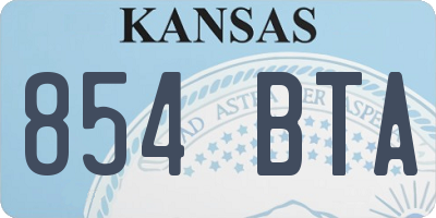 KS license plate 854BTA
