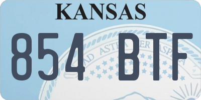 KS license plate 854BTF