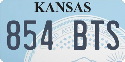 KS license plate 854BTS
