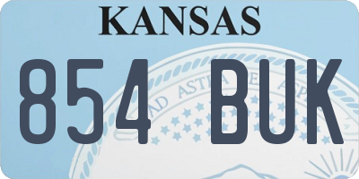 KS license plate 854BUK