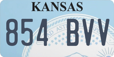 KS license plate 854BVV