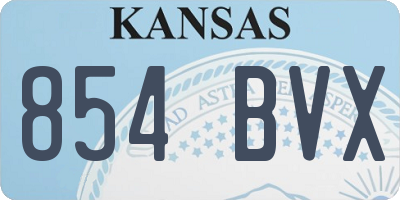 KS license plate 854BVX