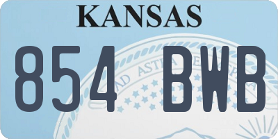 KS license plate 854BWB