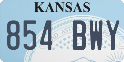 KS license plate 854BWY
