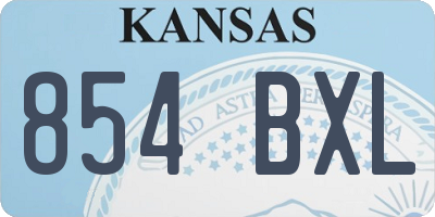 KS license plate 854BXL