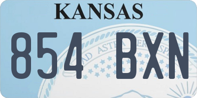 KS license plate 854BXN