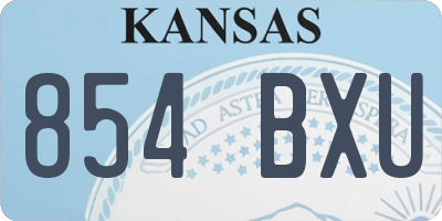 KS license plate 854BXU