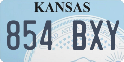 KS license plate 854BXY