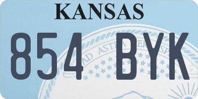 KS license plate 854BYK