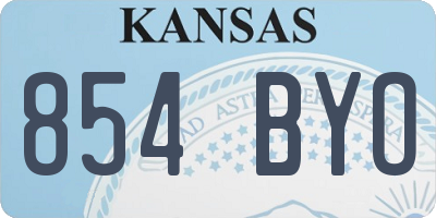 KS license plate 854BYO