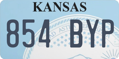 KS license plate 854BYP