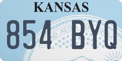 KS license plate 854BYQ
