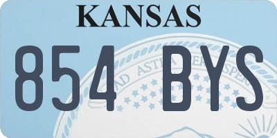 KS license plate 854BYS