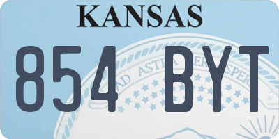 KS license plate 854BYT