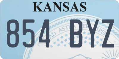 KS license plate 854BYZ