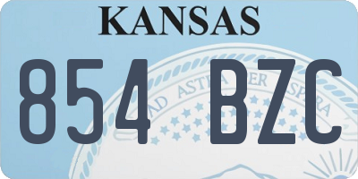 KS license plate 854BZC