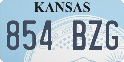 KS license plate 854BZG