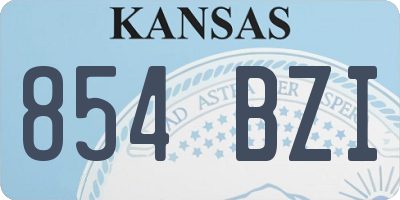 KS license plate 854BZI