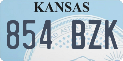 KS license plate 854BZK