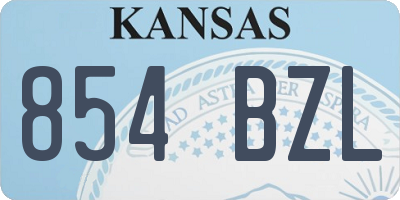 KS license plate 854BZL