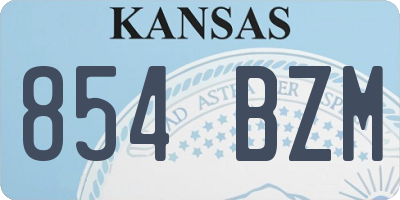KS license plate 854BZM