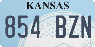 KS license plate 854BZN