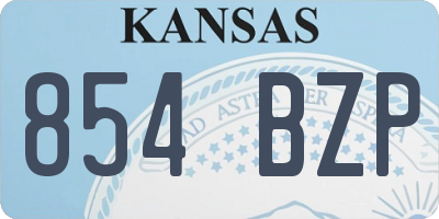 KS license plate 854BZP