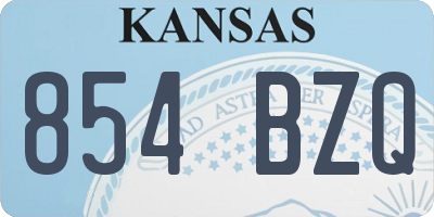 KS license plate 854BZQ