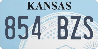 KS license plate 854BZS