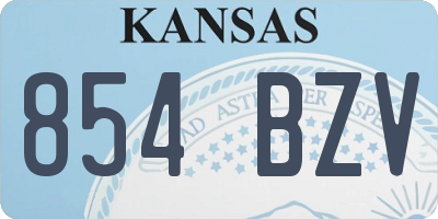 KS license plate 854BZV