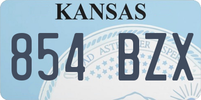 KS license plate 854BZX