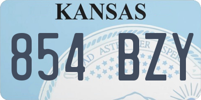 KS license plate 854BZY