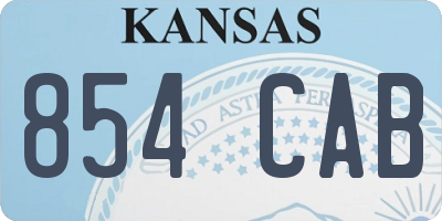 KS license plate 854CAB