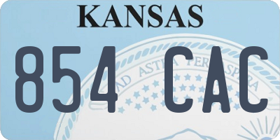 KS license plate 854CAC