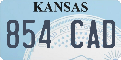 KS license plate 854CAD