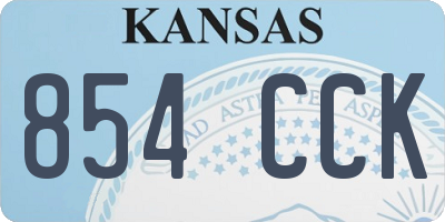 KS license plate 854CCK