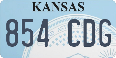 KS license plate 854CDG