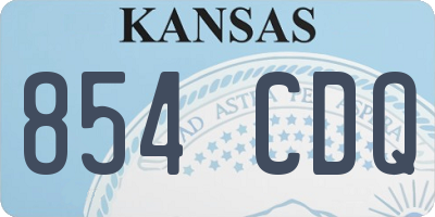 KS license plate 854CDQ